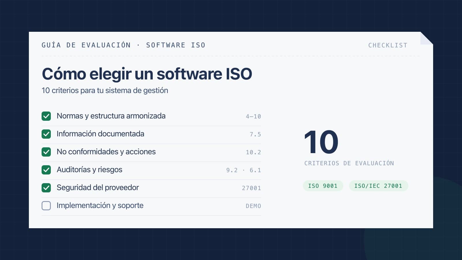 Cómo elegir un software ISO: 10 criterios para tu sistema de gestión